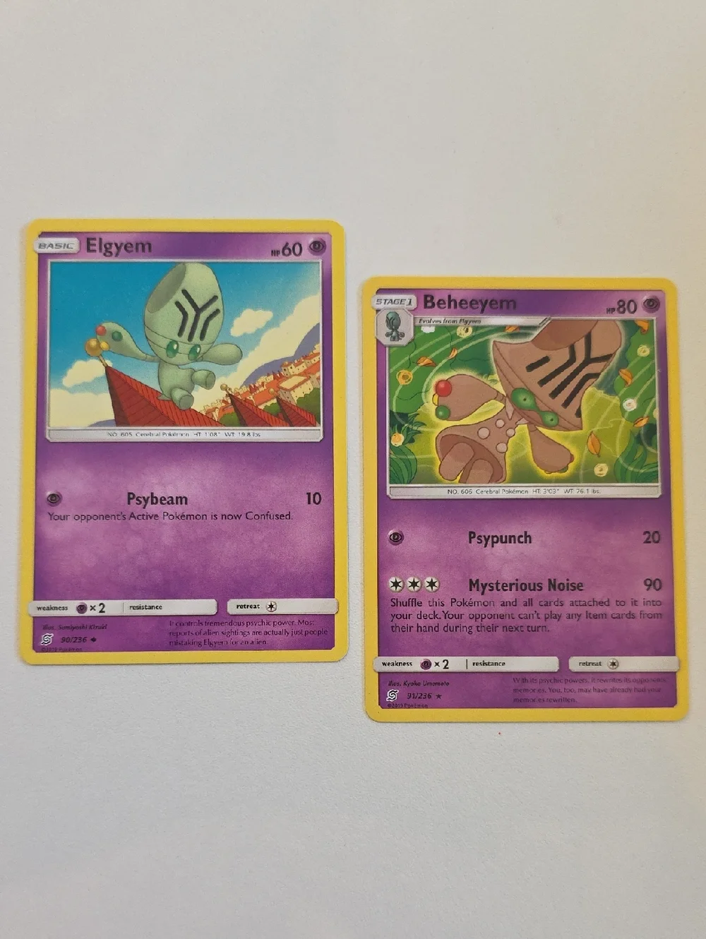 Pokemon Beheeyem And Elgyem Card